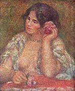 Pierre-Auguste Renoir Gabriele mit Rose painting